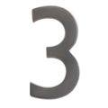 Perfectpatio Solid Cast Brass 5 in. Dark Aged Copper Floating House Number 3 PE717889